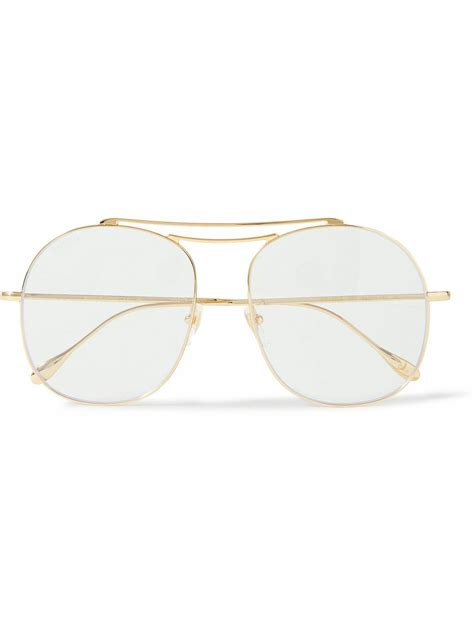 gucci aviator-style gold-tone optical glasses|gucci oversized acetate aviator sunglasses.